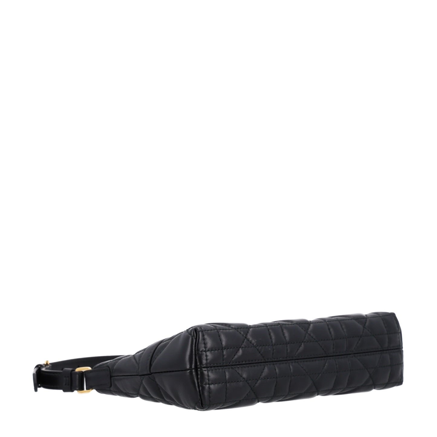 Calfskin Macrocannage Miss Caro Mini Hobo Bag Black