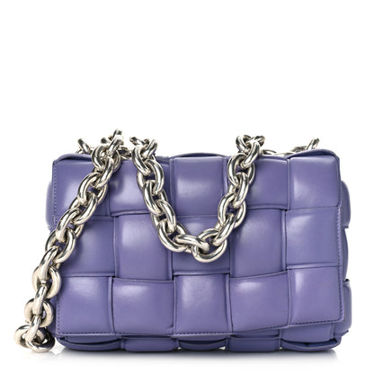 Bottega Veneta Lambskin Maxi Intreccio Padded Chain Cassette Crossbody Bag Lavender 3 of 11