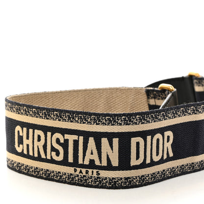 Christian Dior CHRISTIAN DIOR Canvas Embroidered Shoulder Strap Blue 3 of 5
