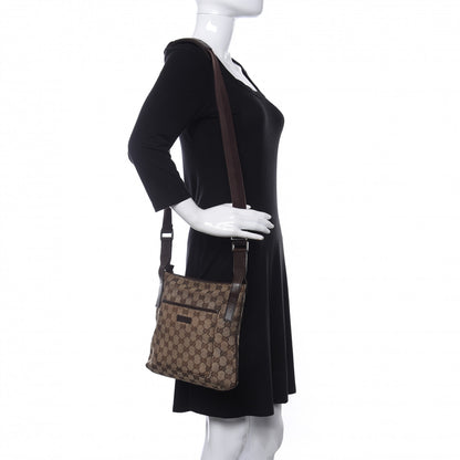 Gucci Monogram Flat Messenger Bag Dark Brown 2 of 10