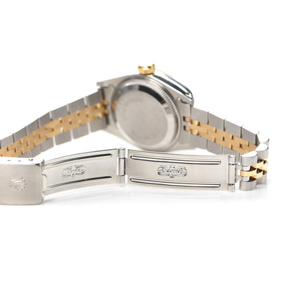 Rolex Stainless Steel 18K Yellow Gold 26mm Oyster Perpetual Datejust Watch Champagne Tapestry 69173 5 of 5