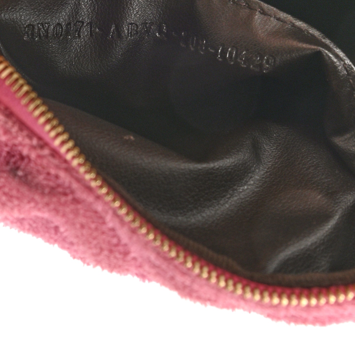 Terry Cloth Vitello Century Matte FF 1974 Embossed Medium Trapezoid Beauty Pouch Lollypop