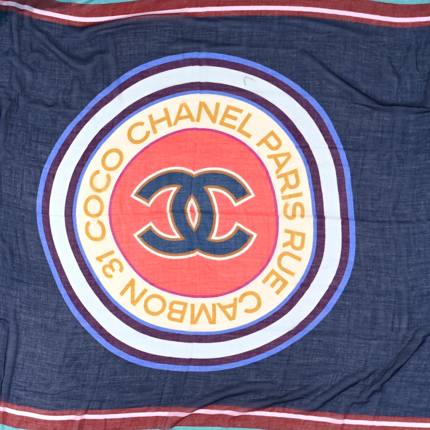 Chanel Cashmere Silk Paris Rue Cambon Shawl Multicolor 2 of 4