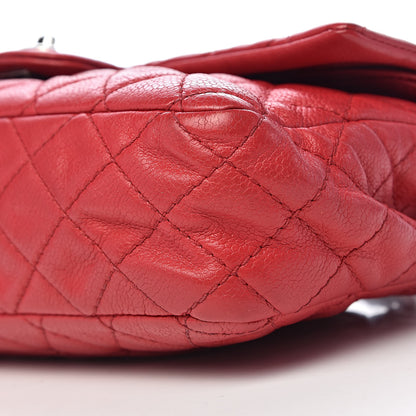 Chanel Washed Caviar Quilted Medium Double Flap Red 11 of 14