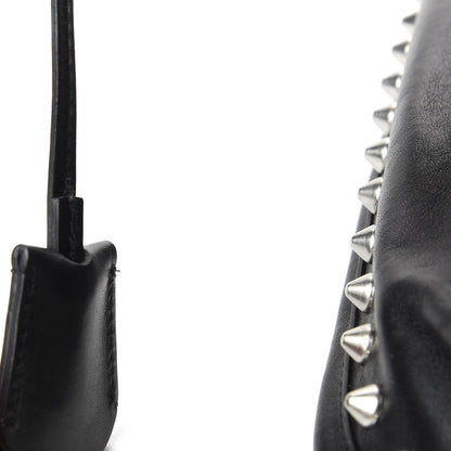 Alexander McQueen Pebbled Calfskin Skull Studded Padlock Tote Black 11 of 11