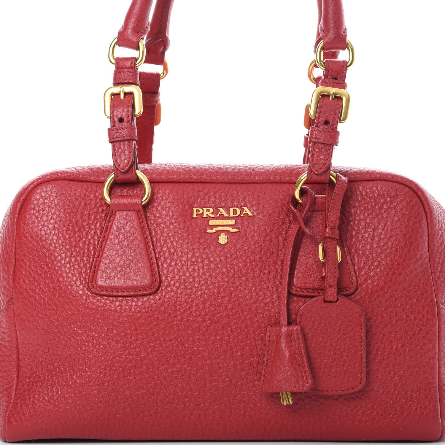 Prada Vitello Daino Bowler Scarlatto 8 of 12