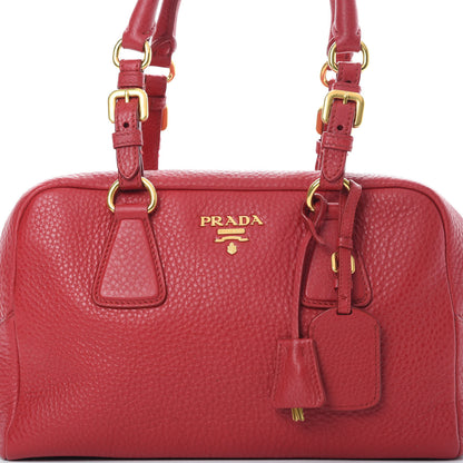 Prada Vitello Daino Bowler Scarlatto 8 of 12