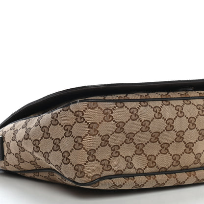 Gucci Monogram Large Flap Messenger Bag Beige Dark Brown 8 of 12