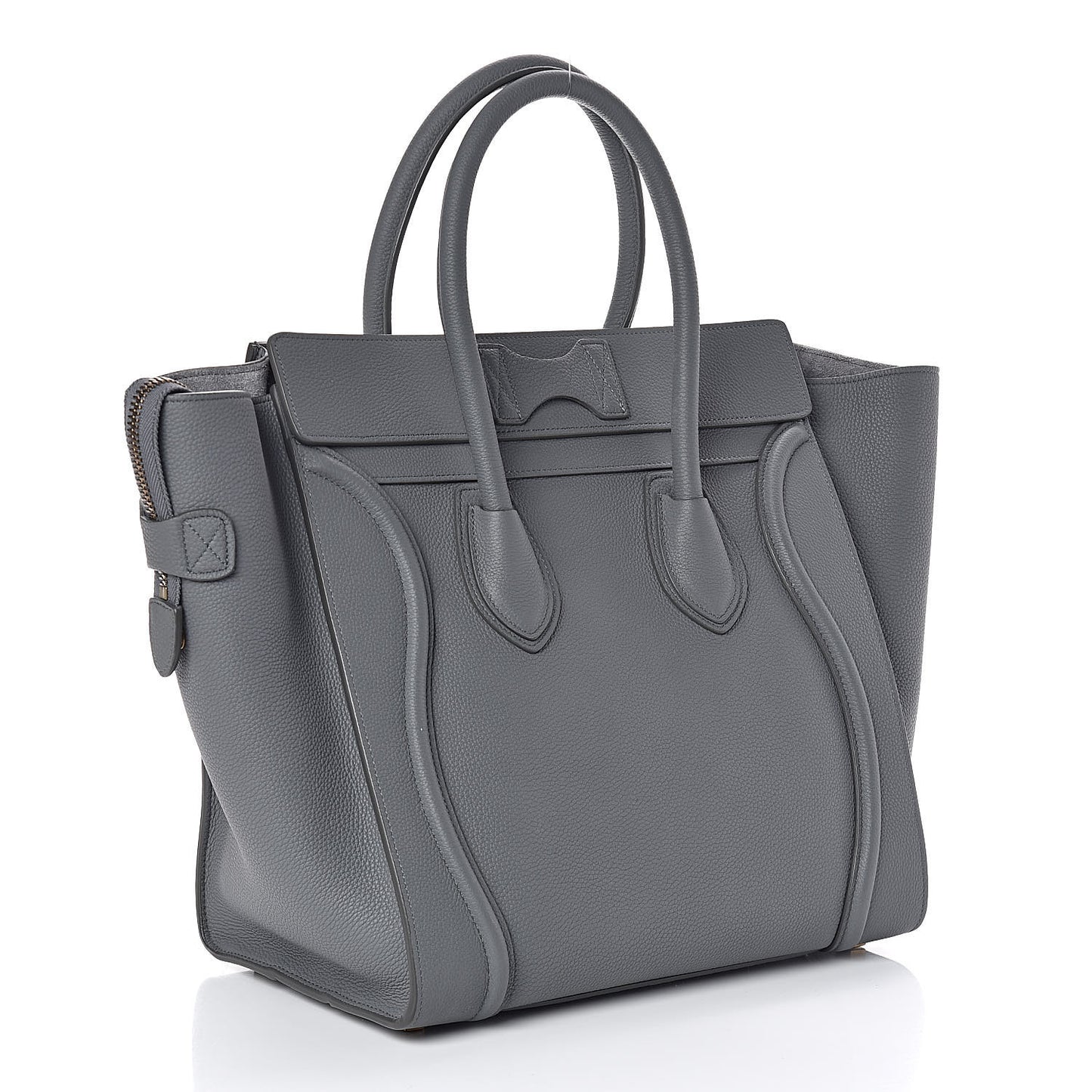 Drummed Calfskin Mini Luggage Kohl