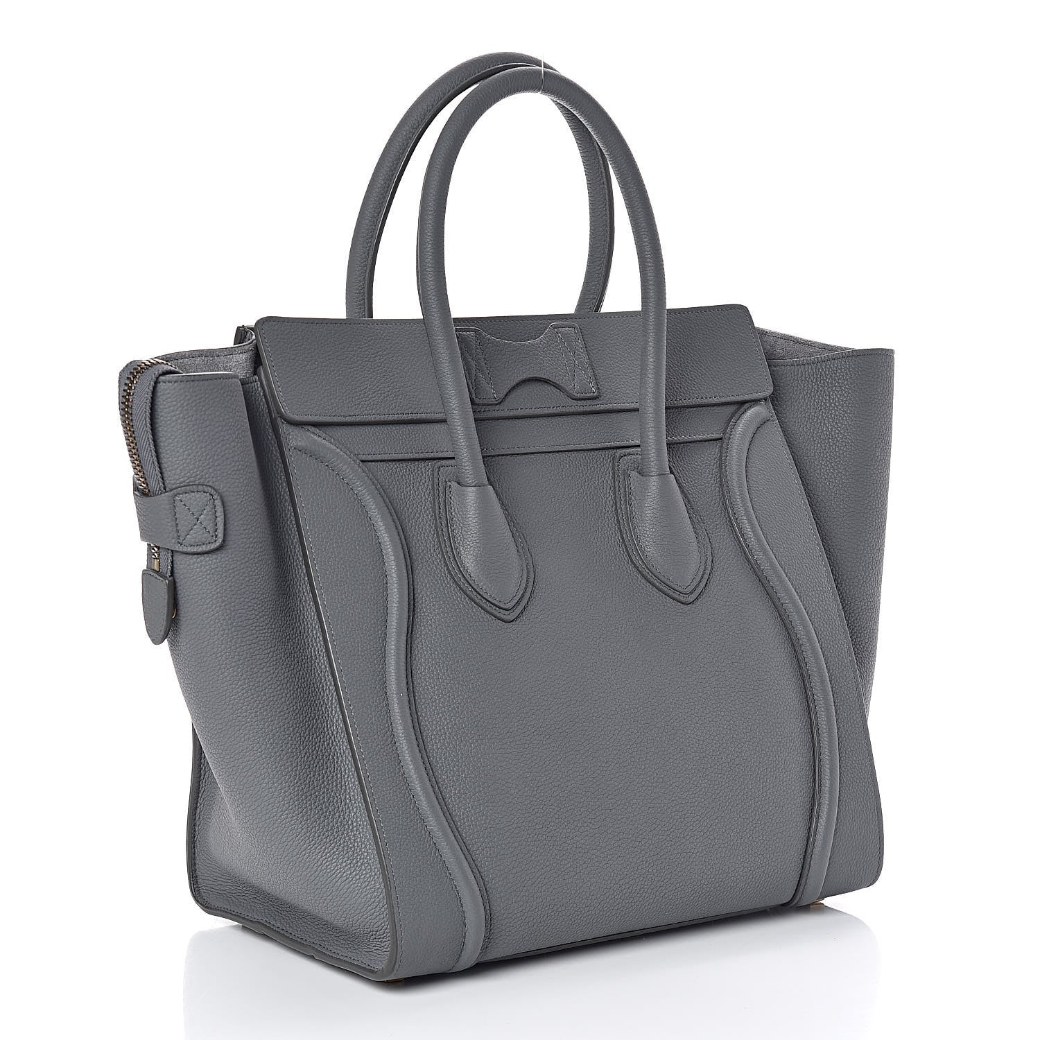 Celine Drummed Calfskin Mini Luggage Kohl 3 of 9