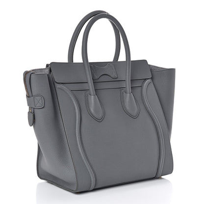 Celine Drummed Calfskin Mini Luggage Kohl 3 of 9