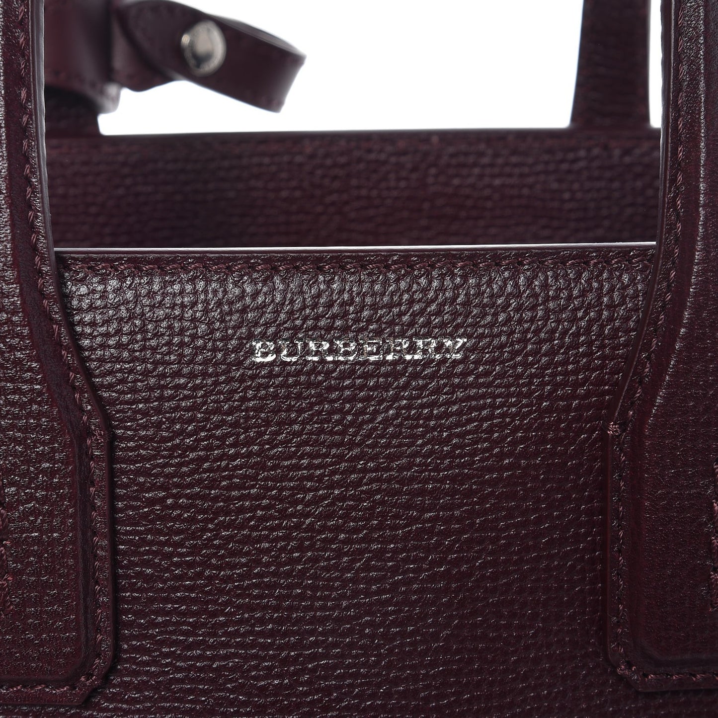 Grainy Calfskin House Check Small Banner Tote Mahogany Red