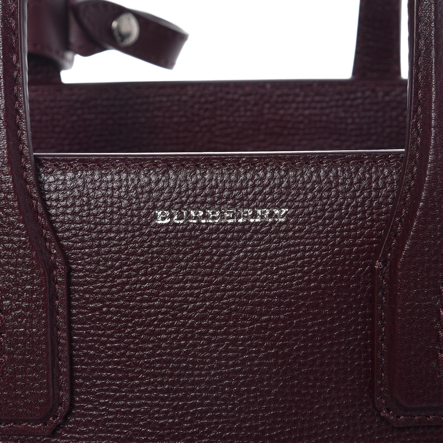 Burberry Grainy Calfskin House Check Small Banner Tote Mahogany Red 9 of 9