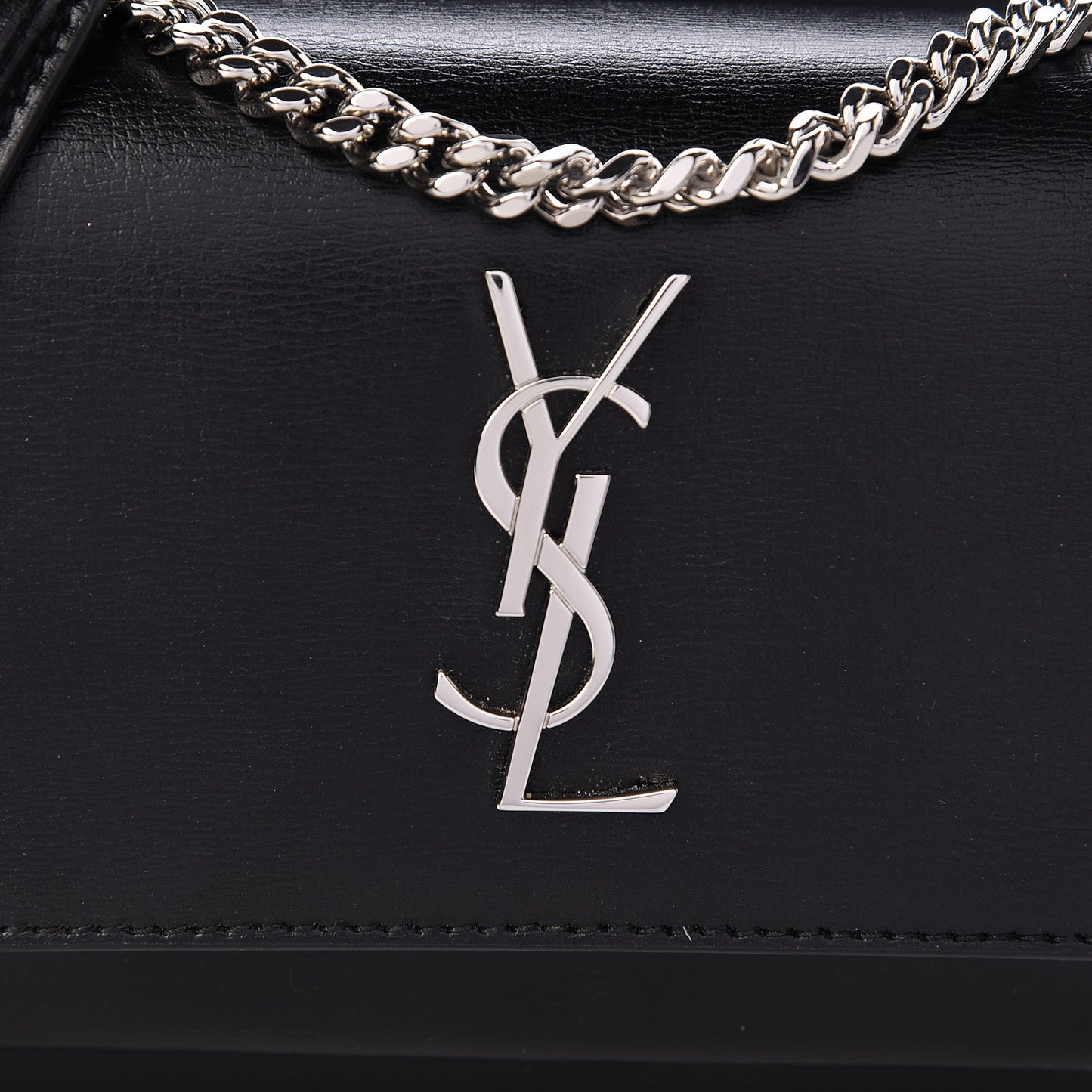 Calfskin Monogram Sunset Chain Wallet Black