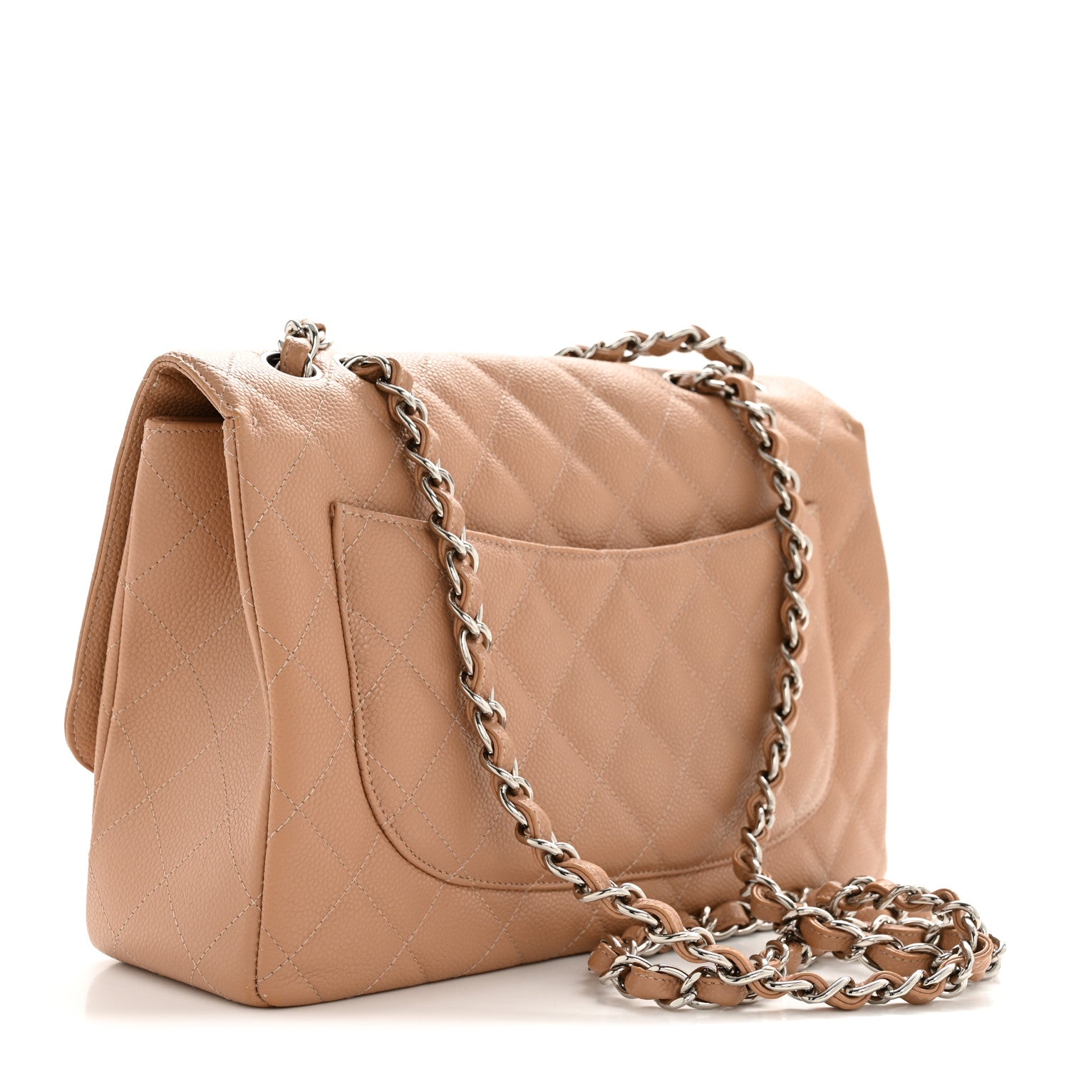 Chanel Caviar Quilted Jumbo Single Flap Dark Beige 3 of 14