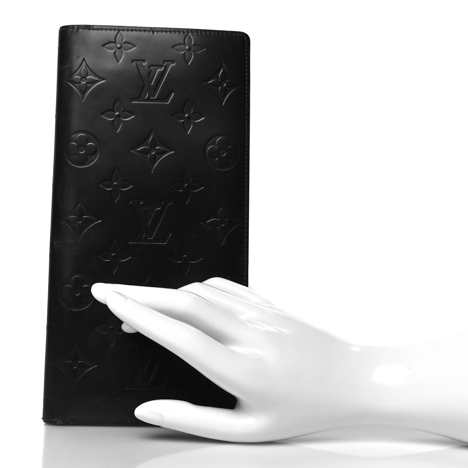 Louis Vuitton Monogram Glace Portefeuille Double Wallet Cafe 2 of 9