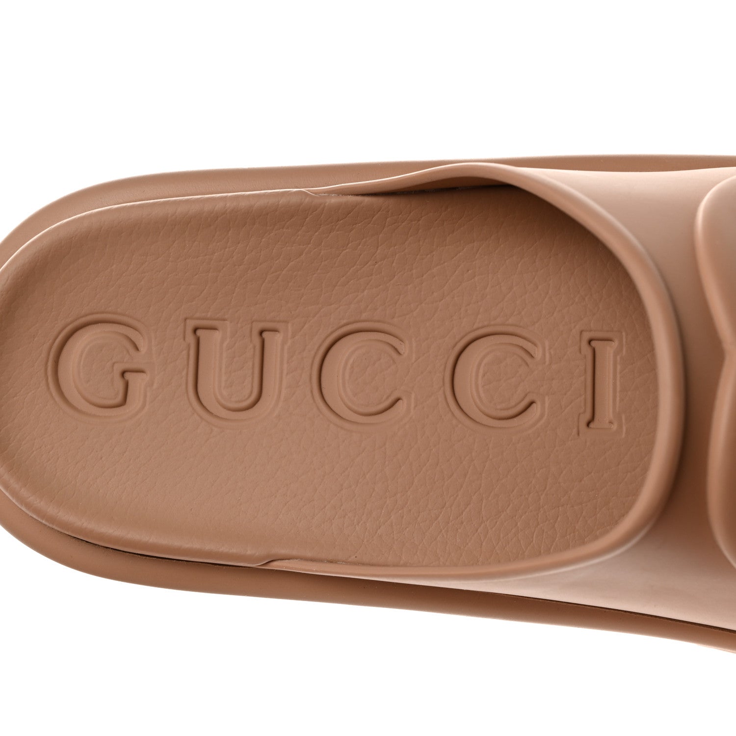 Gucci Soft Rubber Mens Interlocking G Platform 42mm Slide Sandals 7 Vintage Camel 6 of 9