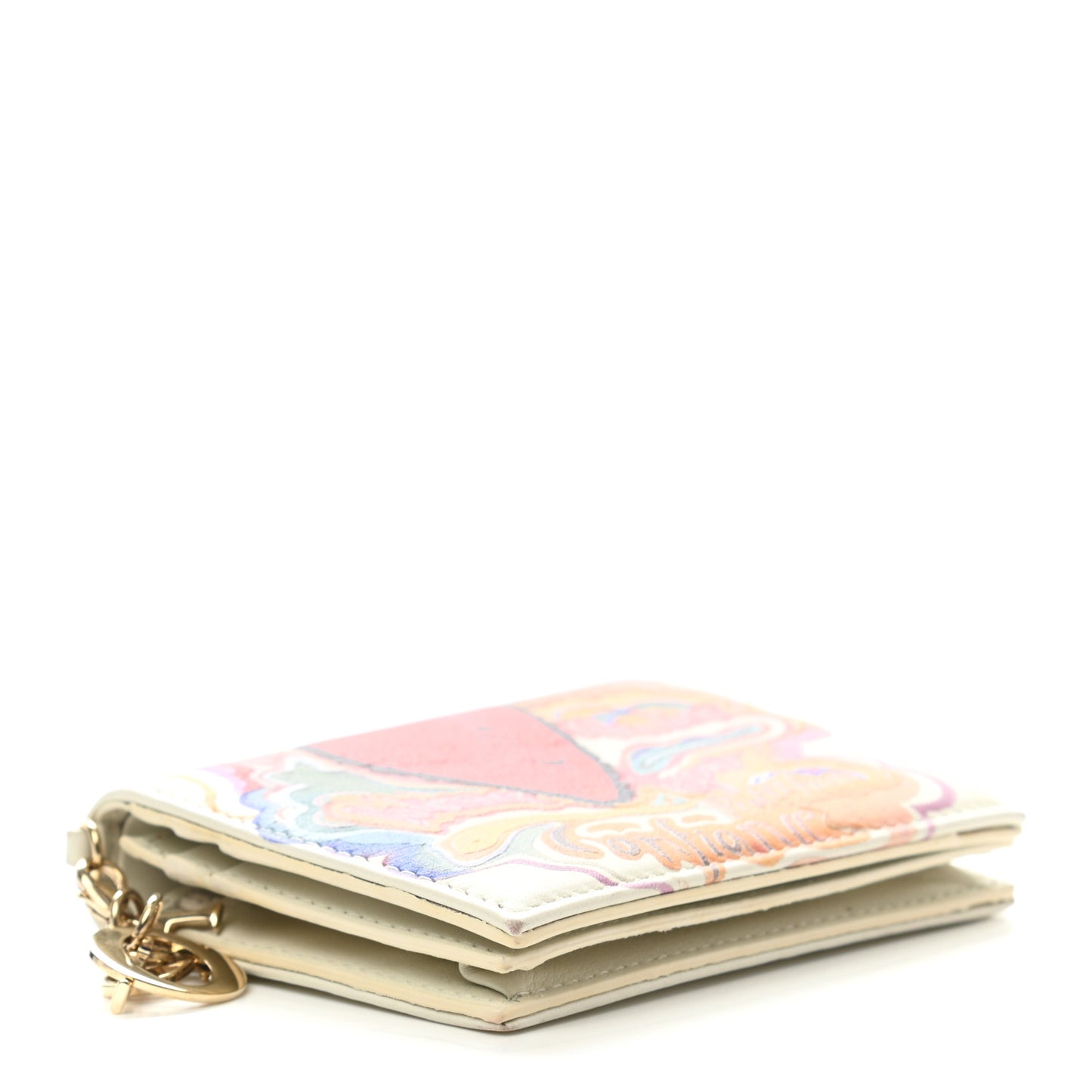 Calfskin Amour Print Compact Wallet Multicolor