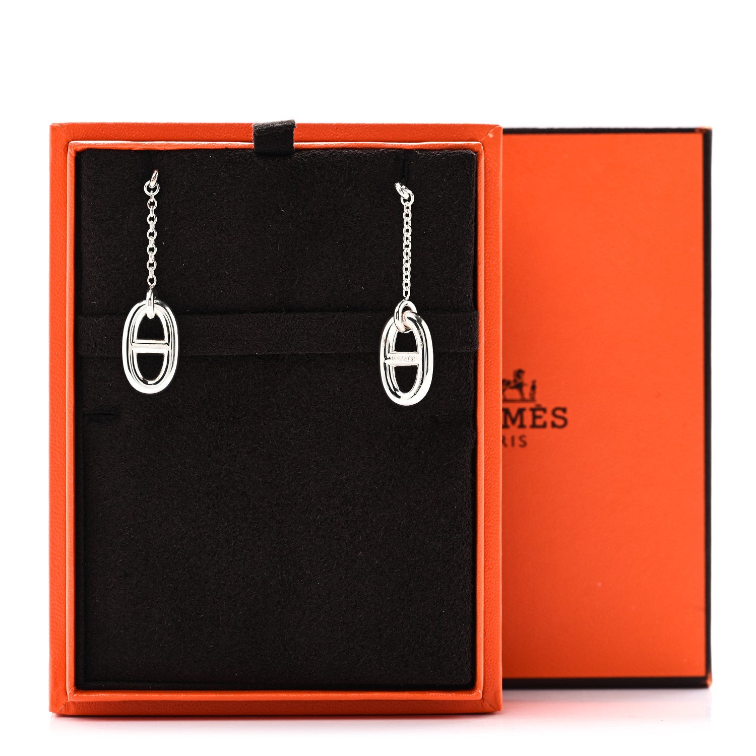 Hermes Sterling Silver Farandole Drop Earrings 6 of 6