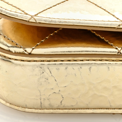 Chanel Hammered Metallic Calfskin Quilted Flap Gold 12 of 14