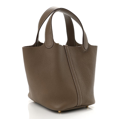 Hermes Taurillon Clemence Picotin Lock 18 PM Etoupe 3 of 10