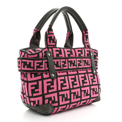 Fendi Zucca Cinghiale Medium Zip Code Shopping Tote Rosa Verde 3 of 10