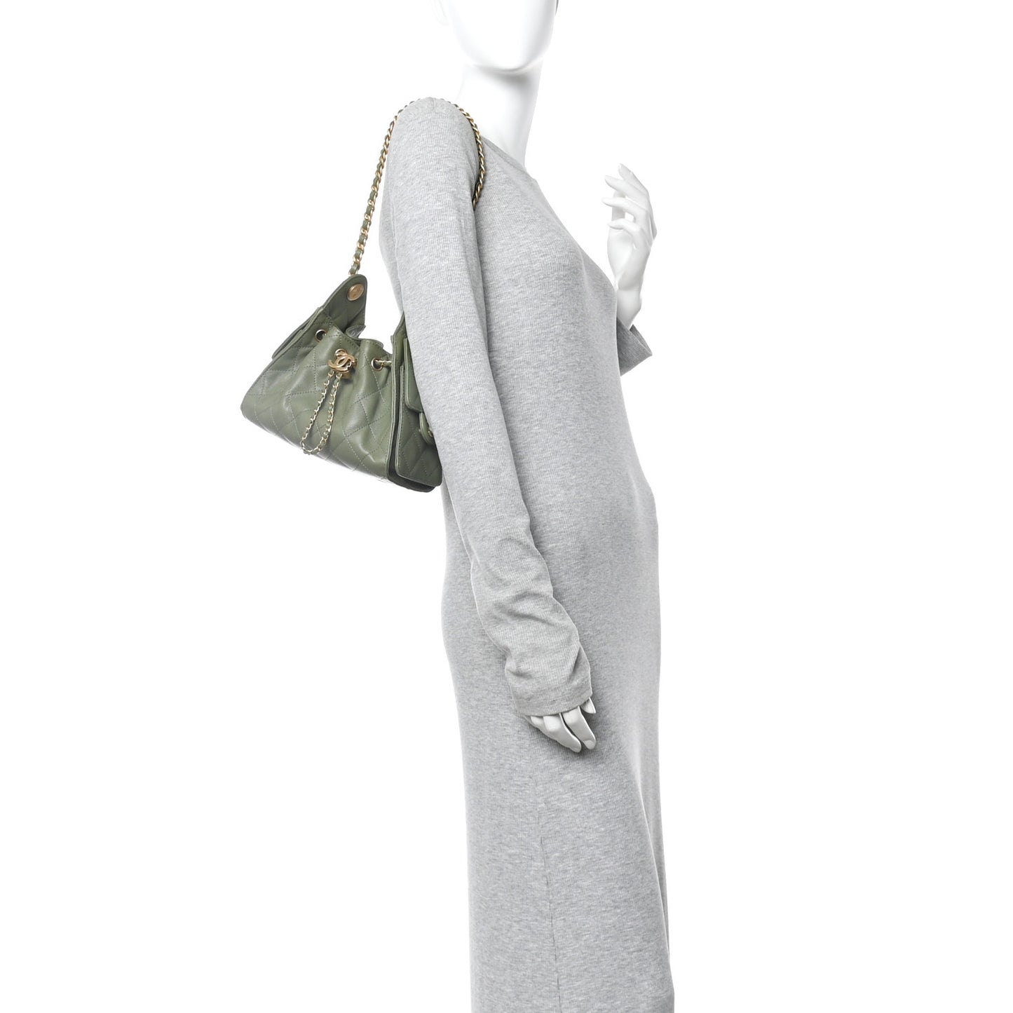 Caviar Quilted Mini Chanel 25 Handbag Green