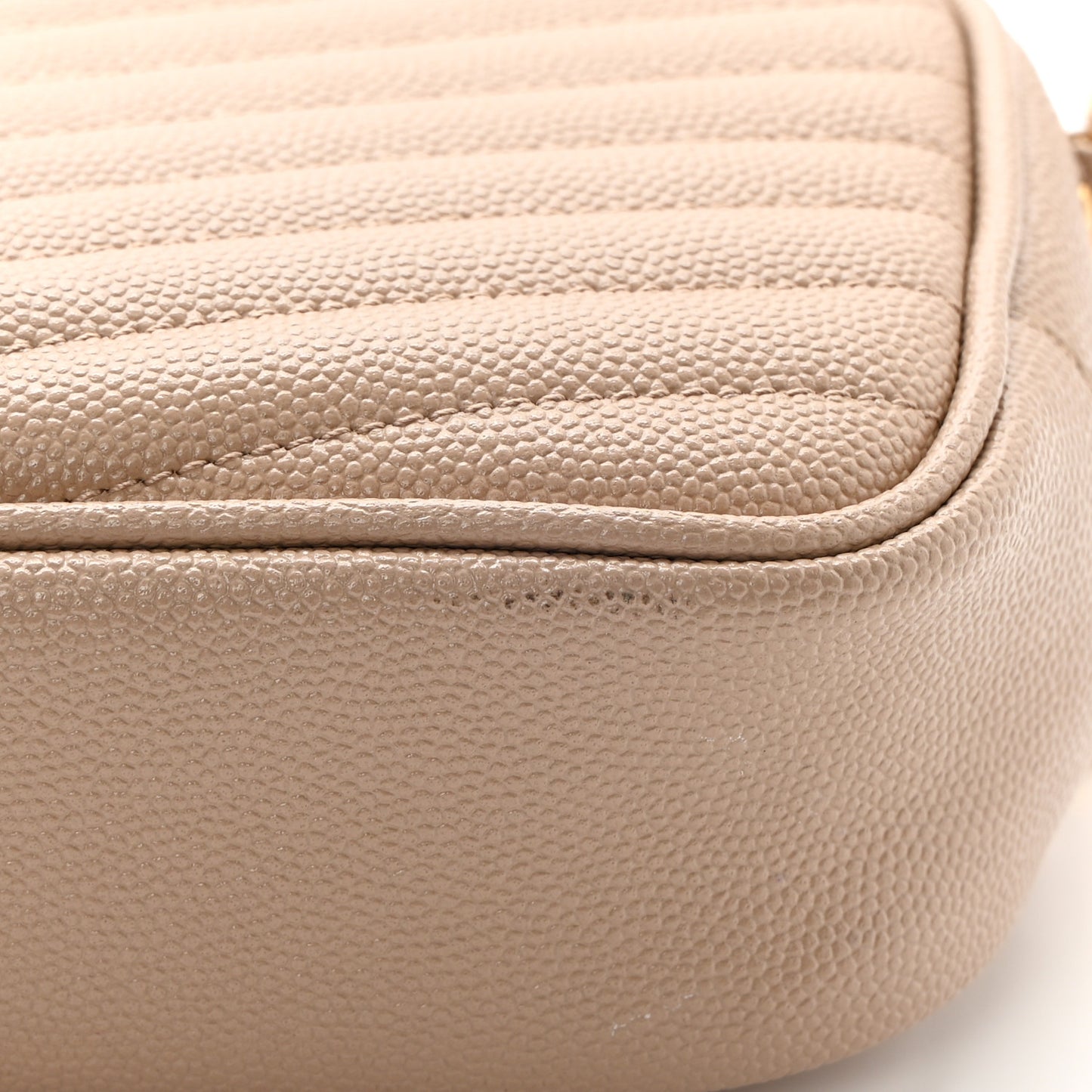 Grain De Poudre Matelasse Monogram Mini Lou Camera Bag Dark Beige