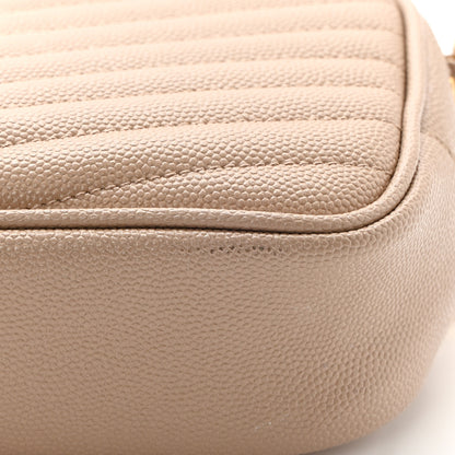 Saint Laurent Grain De Poudre Matelasse Monogram Mini Lou Camera Bag Dark Beige 11 of 12