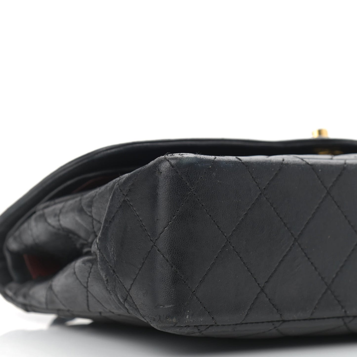 Lambskin Quilted Medium Double Flap Black