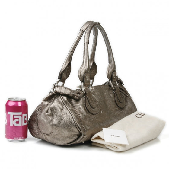 Leather Medium Paddington Satchel Metallic