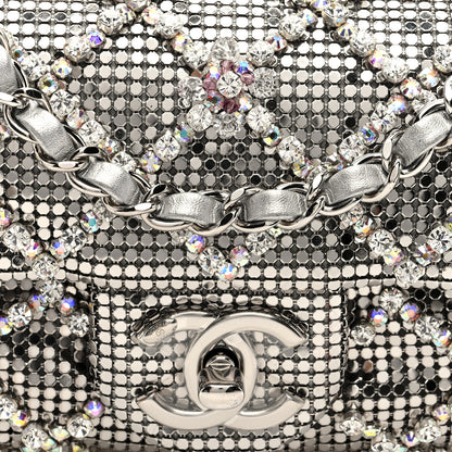 Chanel Chain Mail Crystal Quilted Mini Flap Argent 8 of 10
