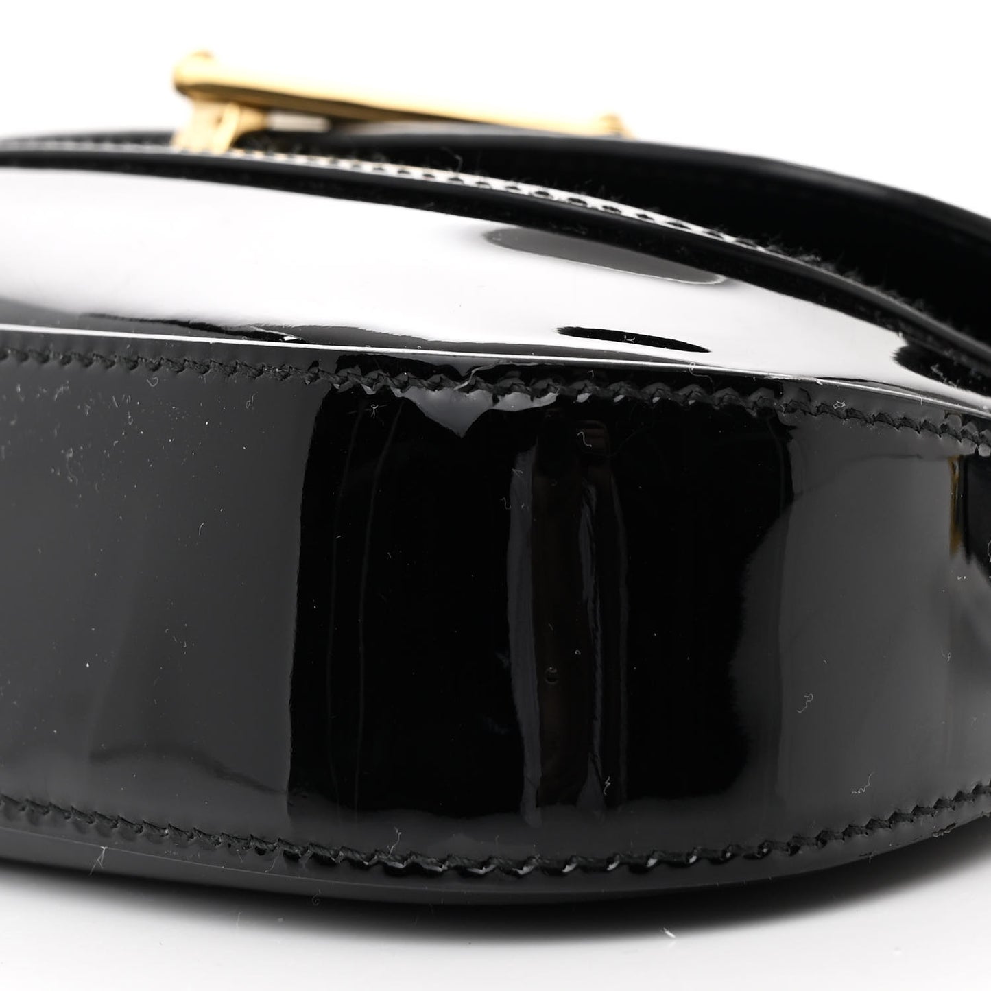 Vernice Triangle Logo Flap Adjustable Strap Shoulder Bag Black