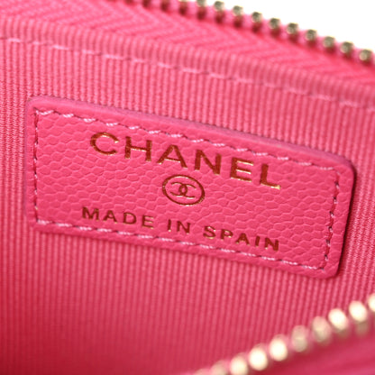 Chanel Caviar Quilted Flap Zip Card Holder Dark Pink 7 of 7