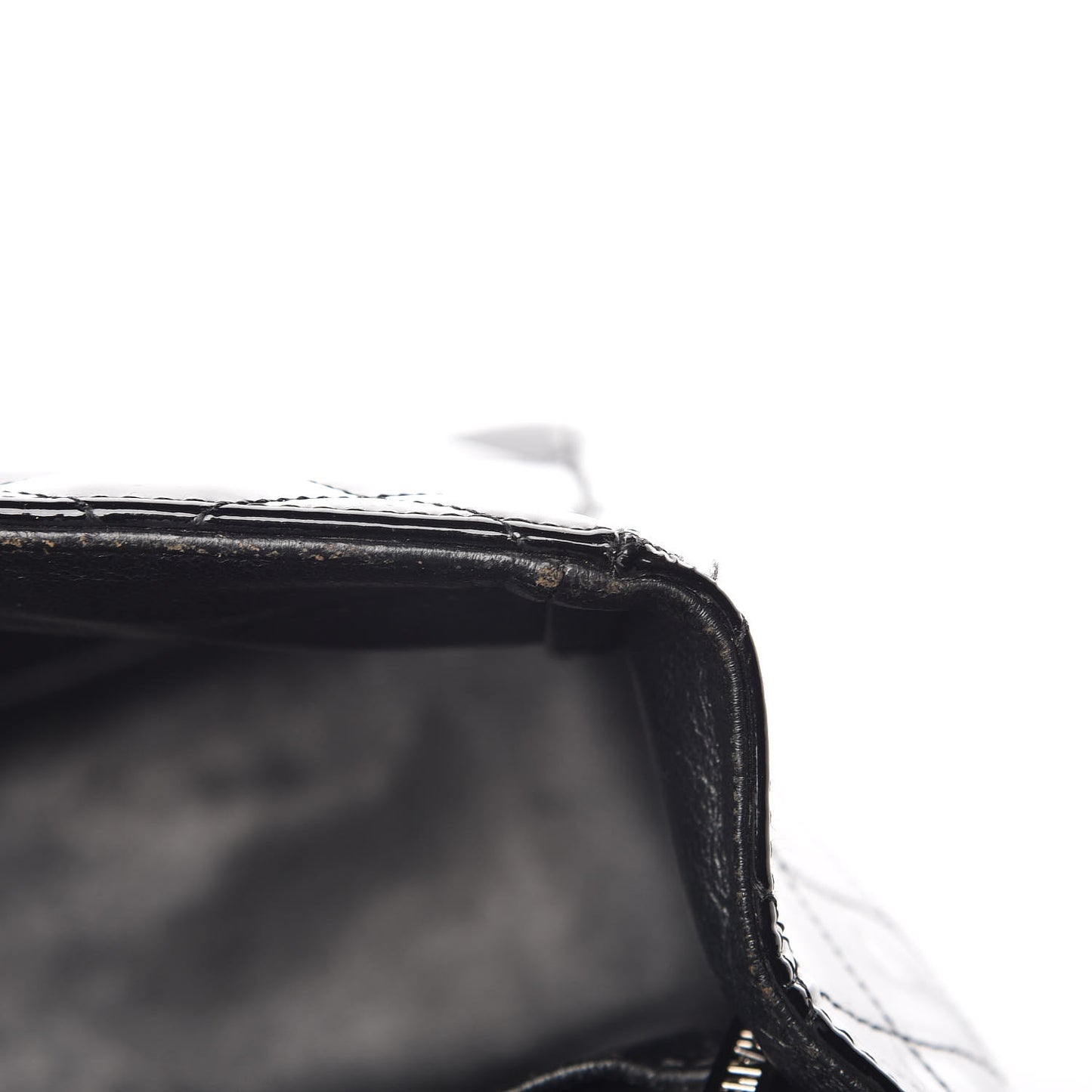 Patent Quilted Maxi Single Flap Black