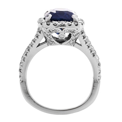 Roberto Coin PARKER & WEST BY FASHIONPHILE Platinum Diamond Tanzanite .66ctw Halo Split Shank Ring 51/5.75 5 of 9