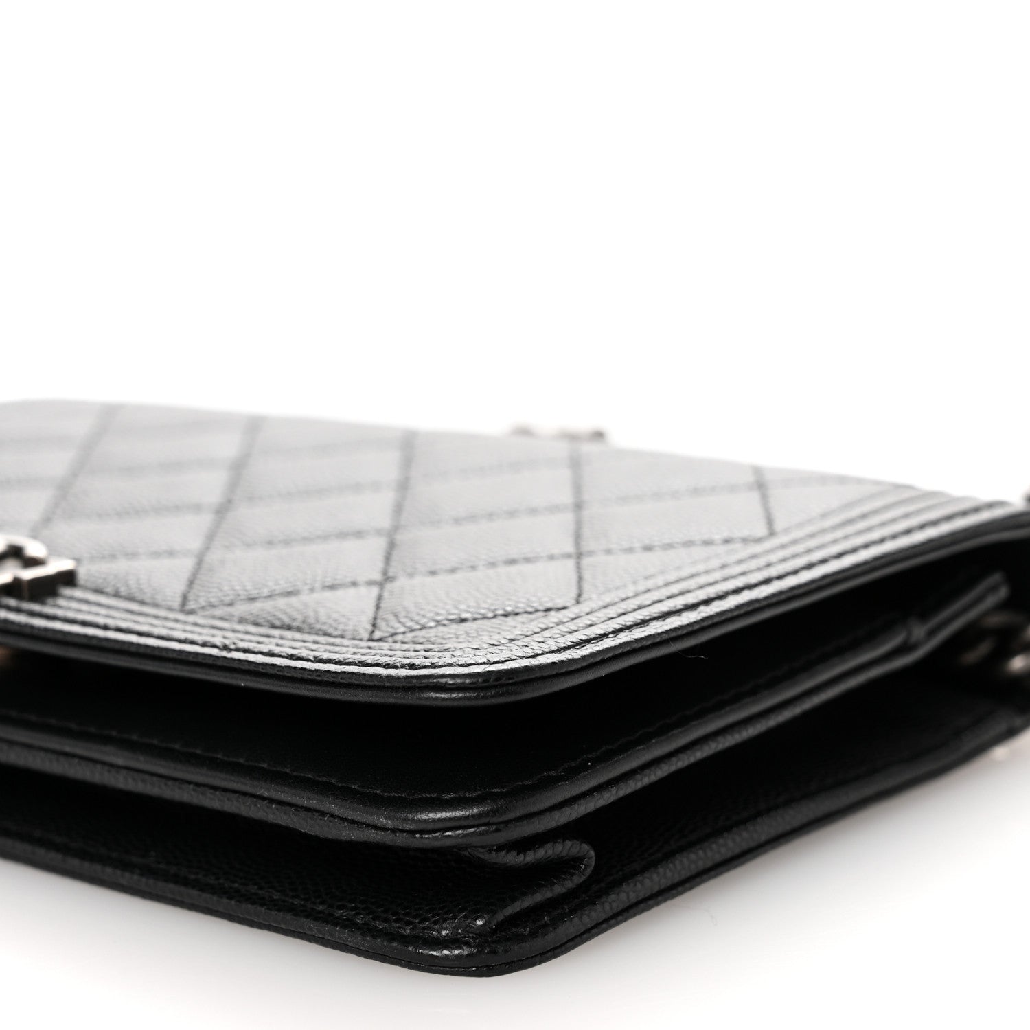 Chanel Caviar Quilted Boy Wallet On Chain WOC Black 11 of 14