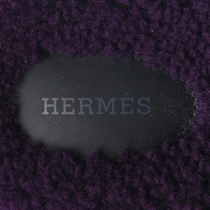 Hermes Woolskin Womens Chypre Sandals 38 Violet Fonce 7 of 8