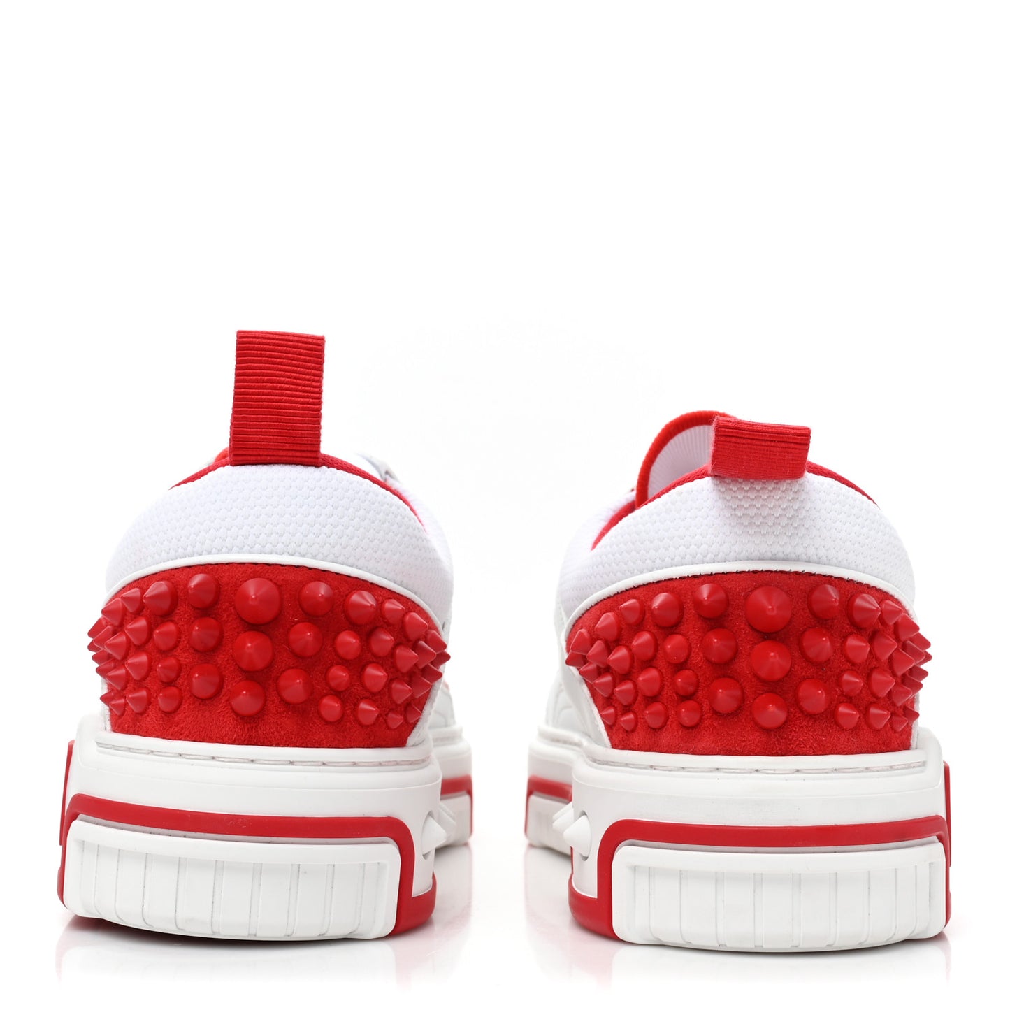 Calfskin Suede Nappa Spike Womens Astroloubi Low Top Sneakers 40 White Red