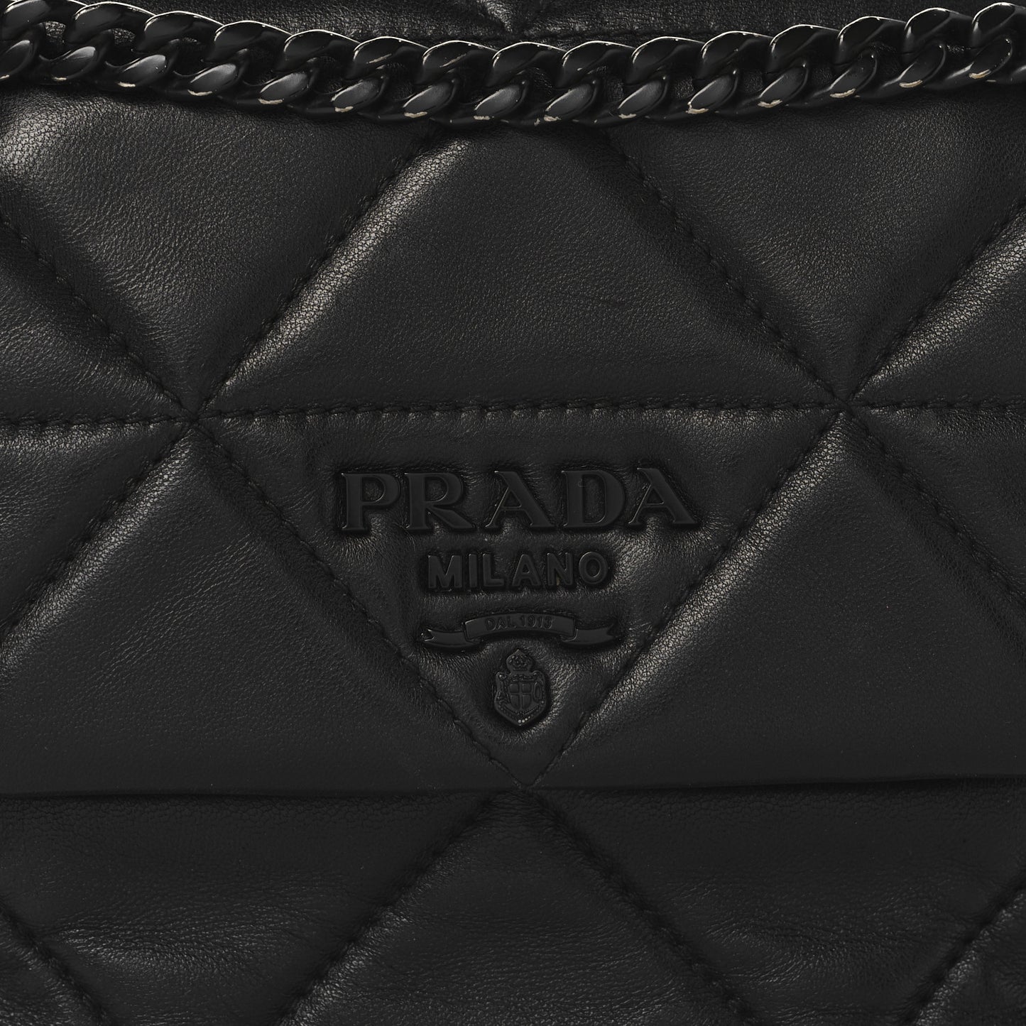 Nappa Triangle Stitched Small Spectrum Bag Black