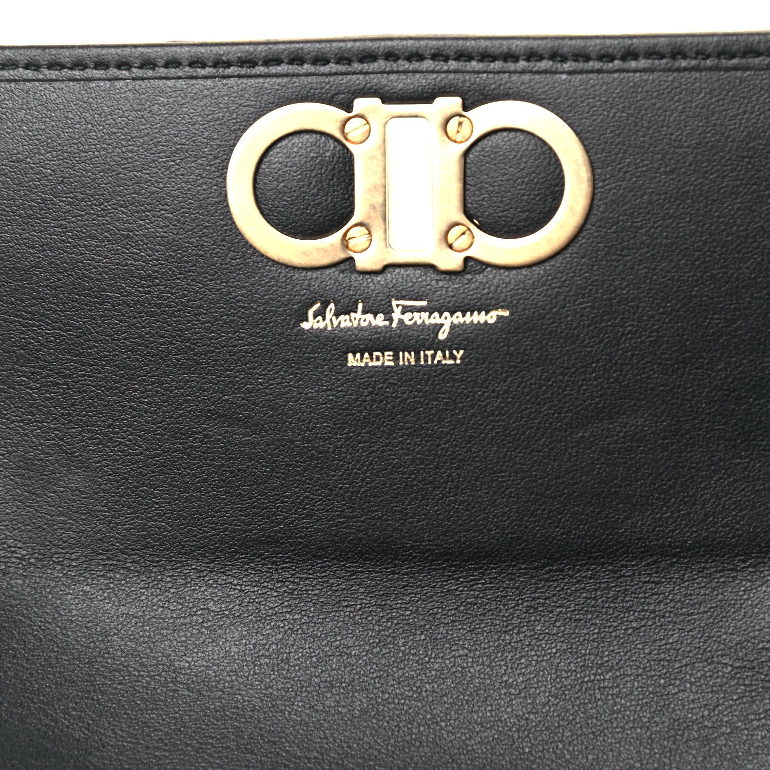 Salvatore Ferragamo Calfskin Quilted Continental Wallet Black 6 of 9