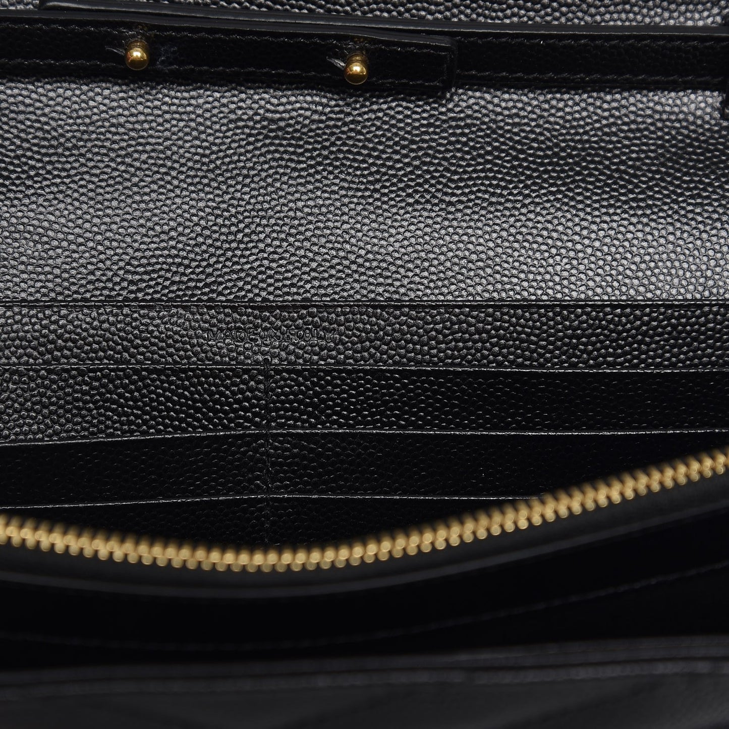 Grain De Poudre Matelasse Chevron Monogram Chain Wallet Black