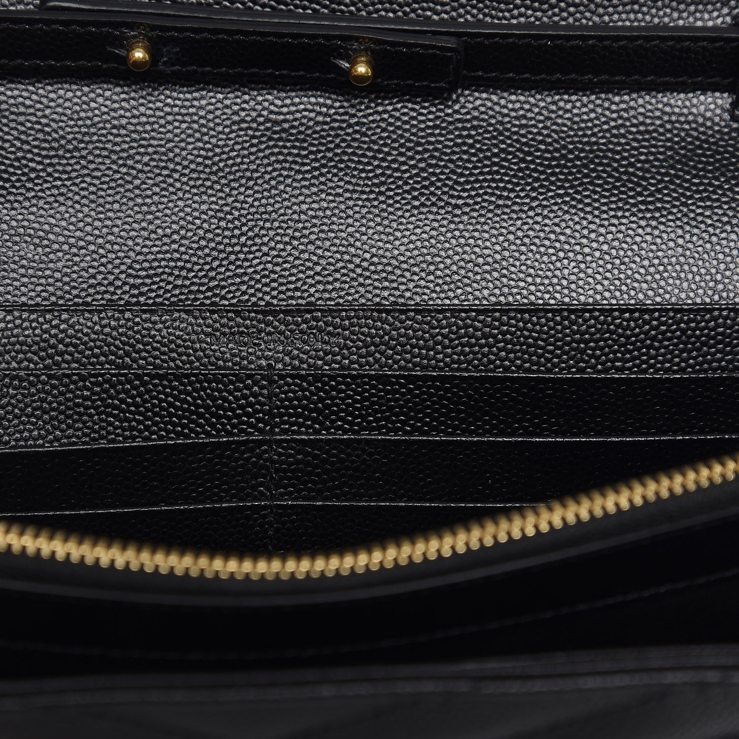 Saint Laurent Grain De Poudre Matelasse Chevron Monogram Chain Wallet Black 7 of 8