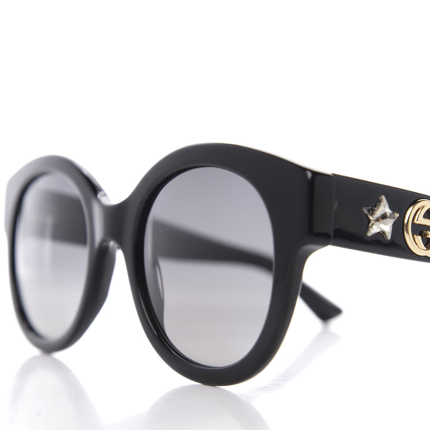 Round Frame GG Star Sunglasses GG0207S Black