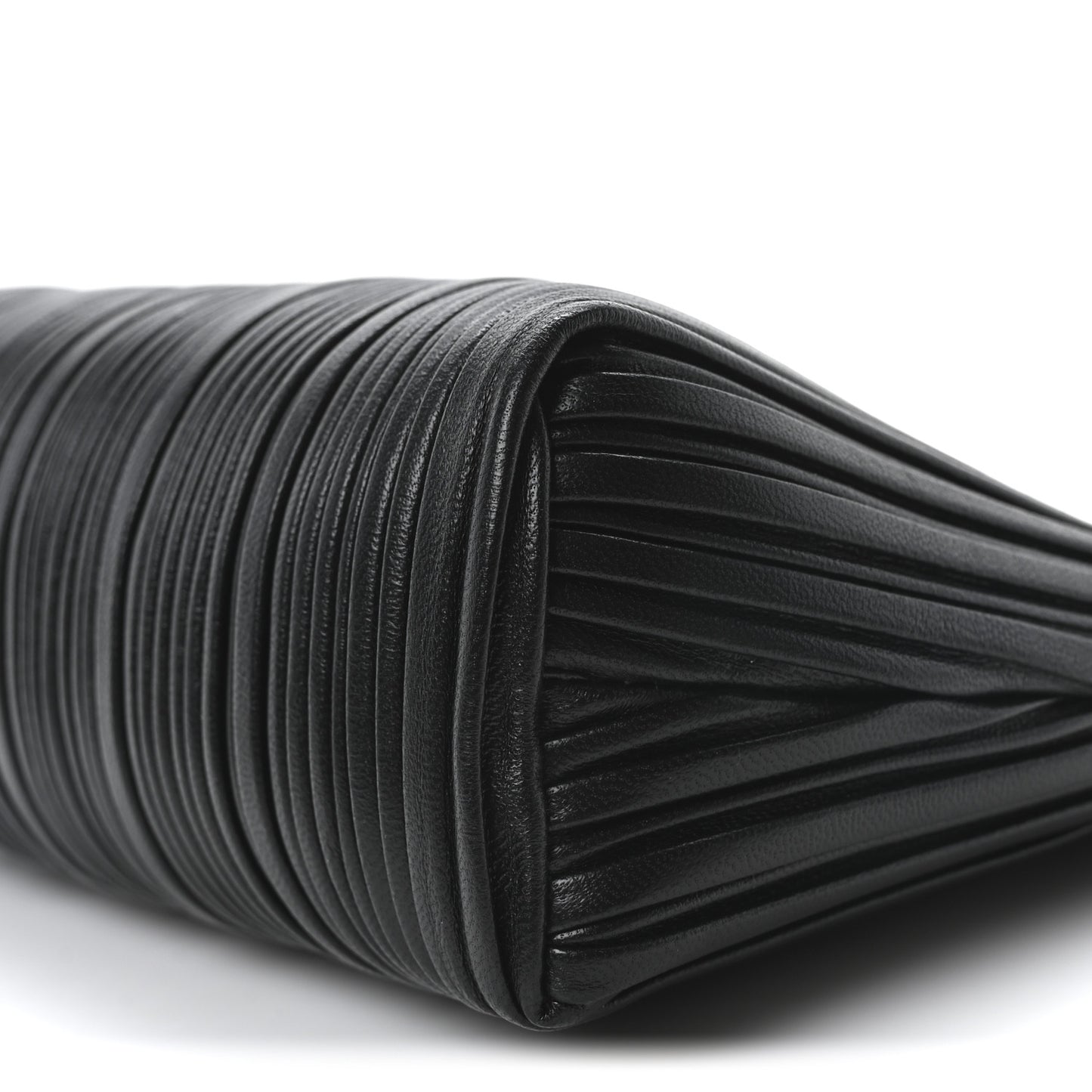 Lambskin Pleated Shoulder Bag Black