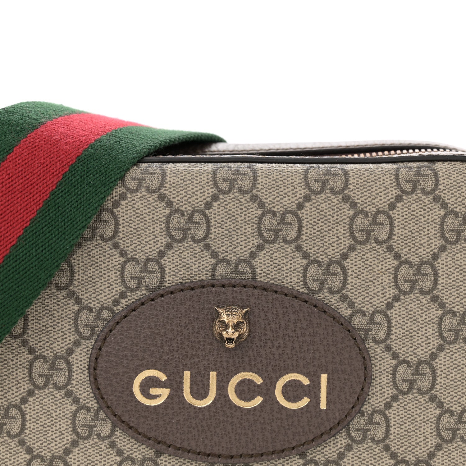 Gucci GG Supreme Monogram Web Neo Vintage Shoulder Bag Beige New Acero Crop 8 of 11
