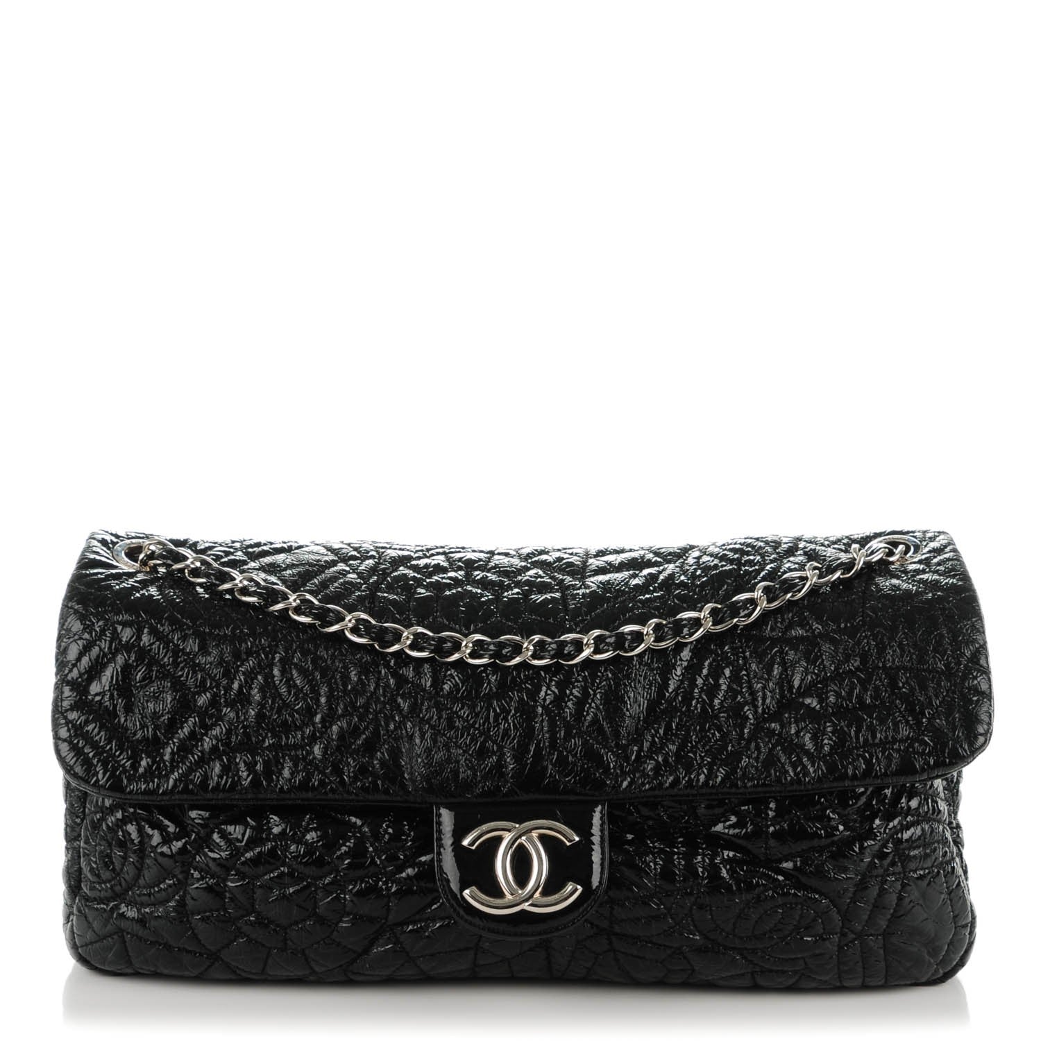 Chanel Vinyl Graphic Edge Flap Black 1 of 7