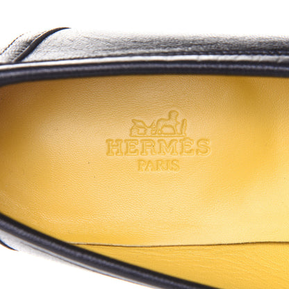 Hermes Goatskin Womens Paris Loafers 38.5 Black 9 of 11