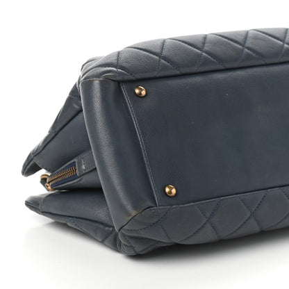 Chanel Calfskin Quilted Small CC Crown Tote Blue 9 of 10
