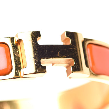 Hermes Enamel Narrow Clic Clac H Bracelet PM Orange 6 of 8